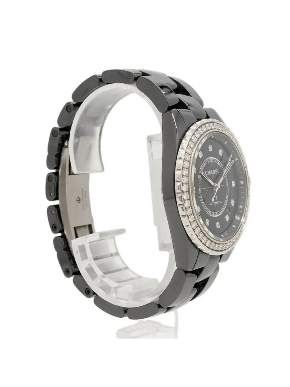 Chanel Caliber 12.1 Diamond Bezel Black Dial Watch